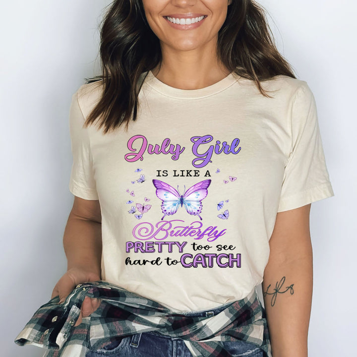 July Girl Is Like A Butterfly - Bella Canvas