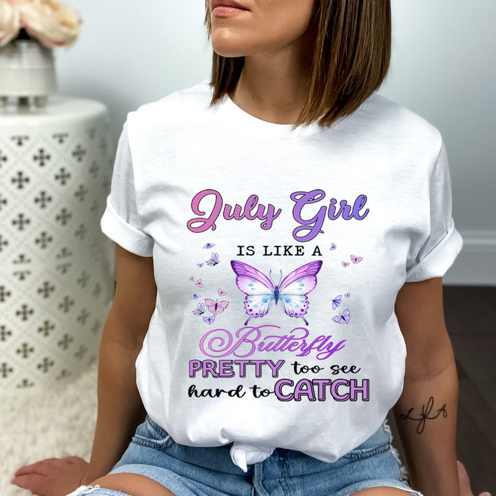 July Girl Is Like A Butterfly - Bella Canvas