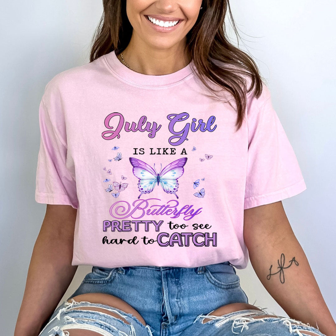 July Girl Is Like A Butterfly - Bella Canvas
