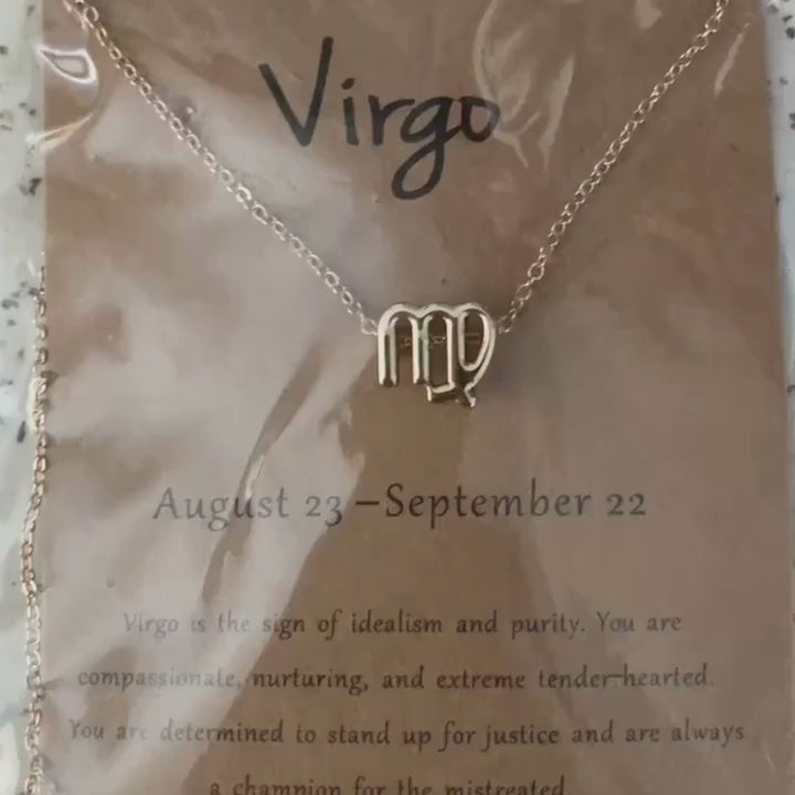 Elegant 14K Gold Plated Zodiac Virgo Sign Pendant.