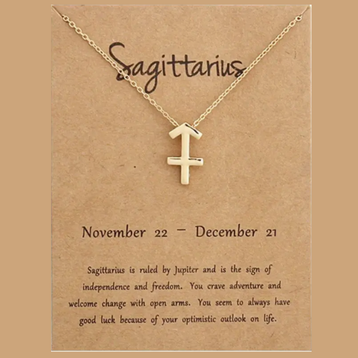 Elegant 14K Gold Plated Zodiac Sagittarius Sign Pendant.