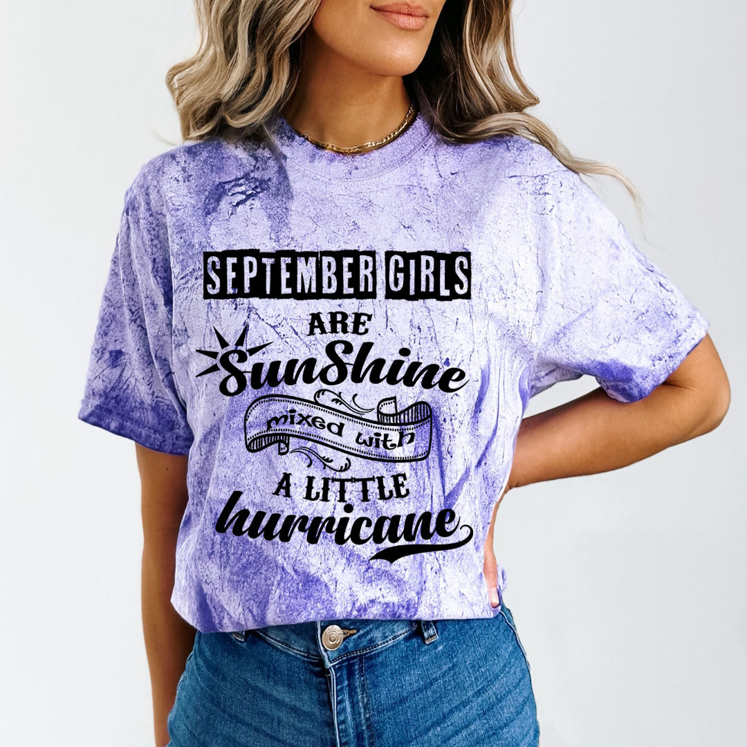 September Girls Are Sunshine - Unisex Tie-Dye Colorblast T-Shirt