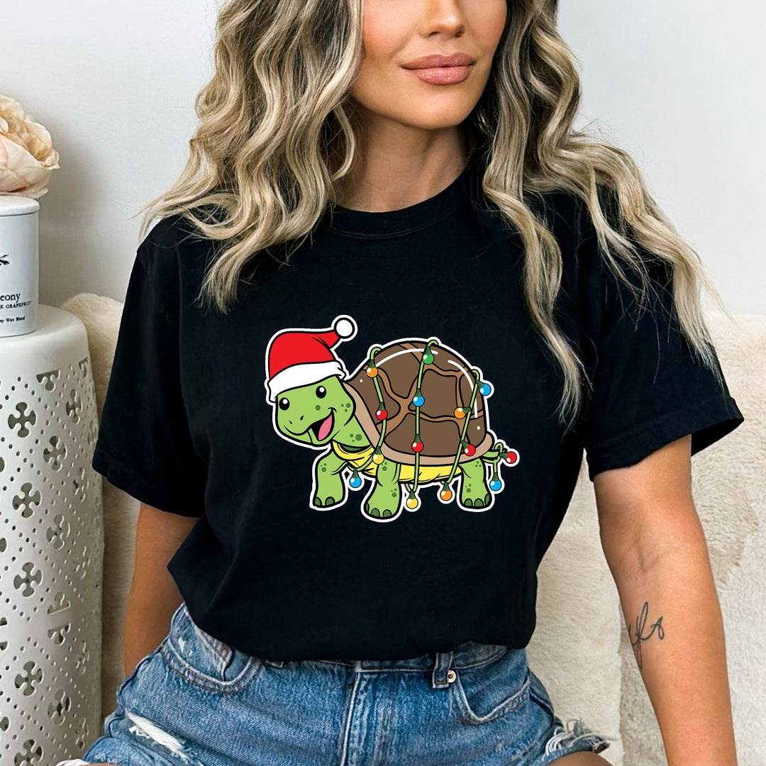 Christmas Turtle With Lights- Bella canvas