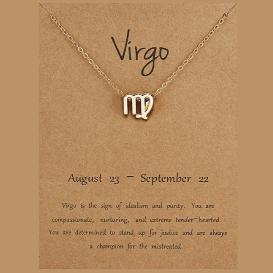 Elegant 14K Gold Plated Zodiac Virgo Sign Pendant.