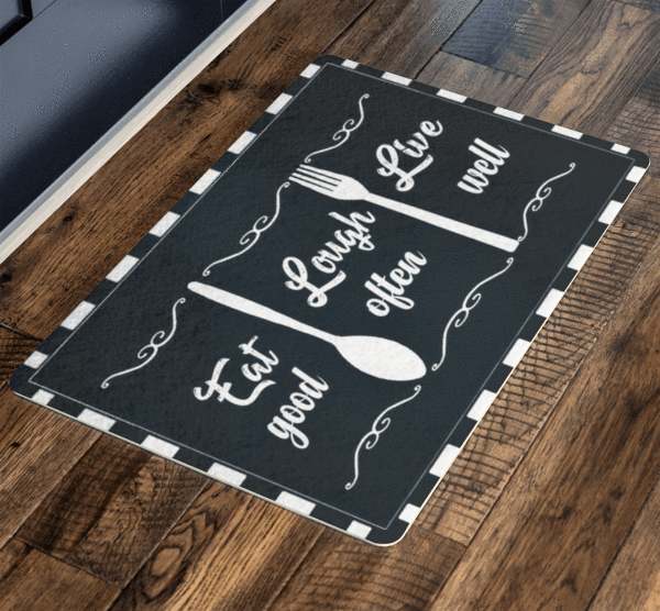 " Eat Laugh and Live" For Home and Workplace Special Doormats Exclusive ( Best price Deal) - LA Shirt Company