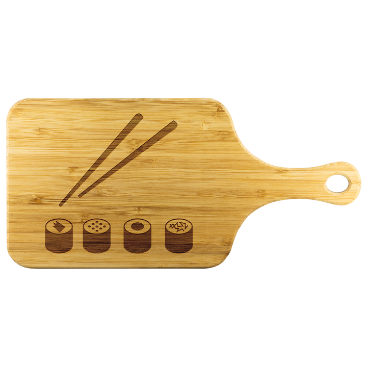 "SUSHI" Wood Cutting Board With Handle
