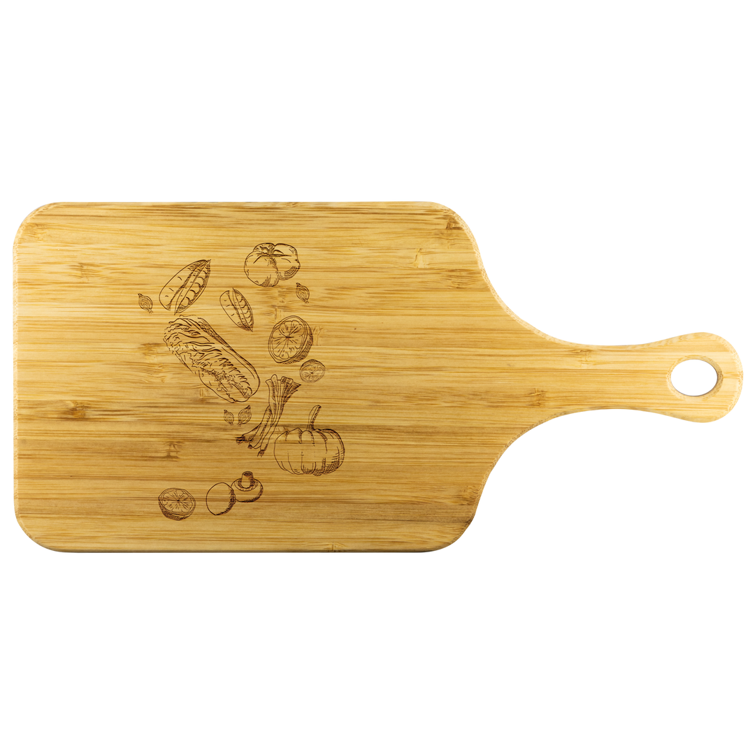 "VEGGIES" Wood Cutting Board With Handle