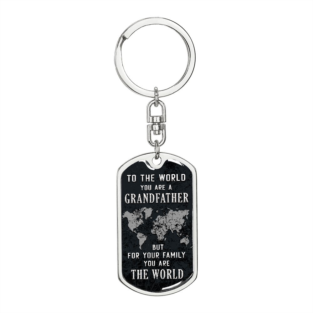 Graphic Dog Tag Keychain for grandfather