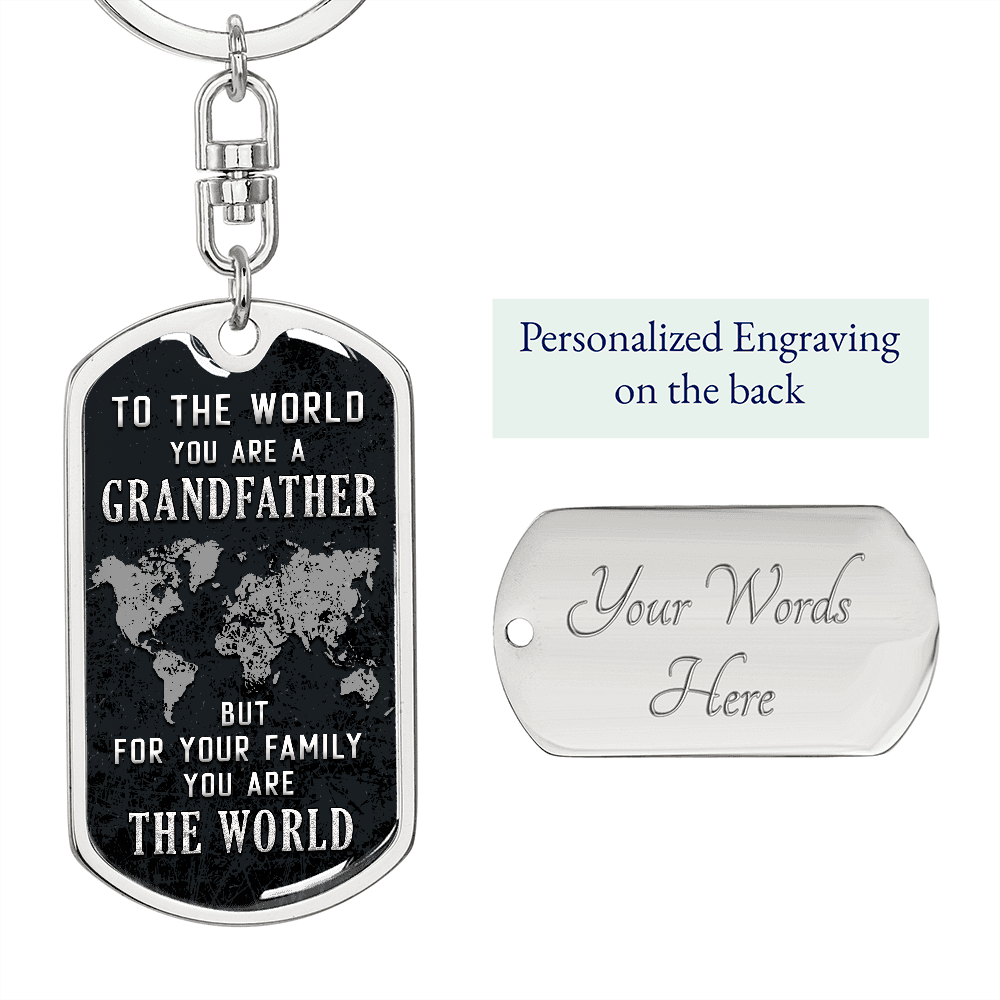 Graphic Dog Tag Keychain for grandfather