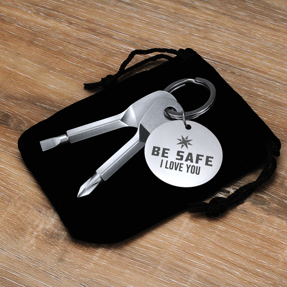 Screwdriver Keychain "Be safe"