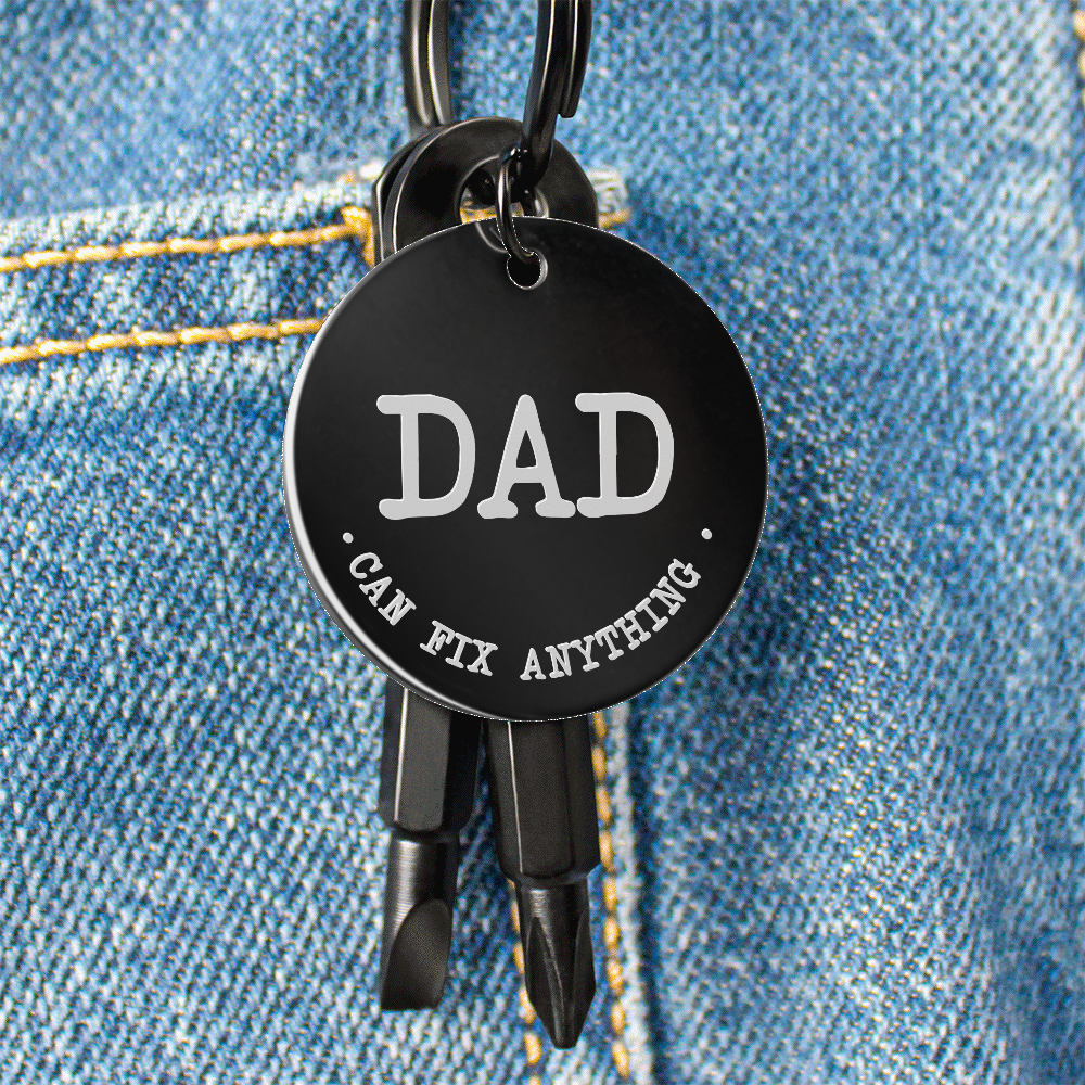 Screwdriver Keychain "Dad can fix anything"
