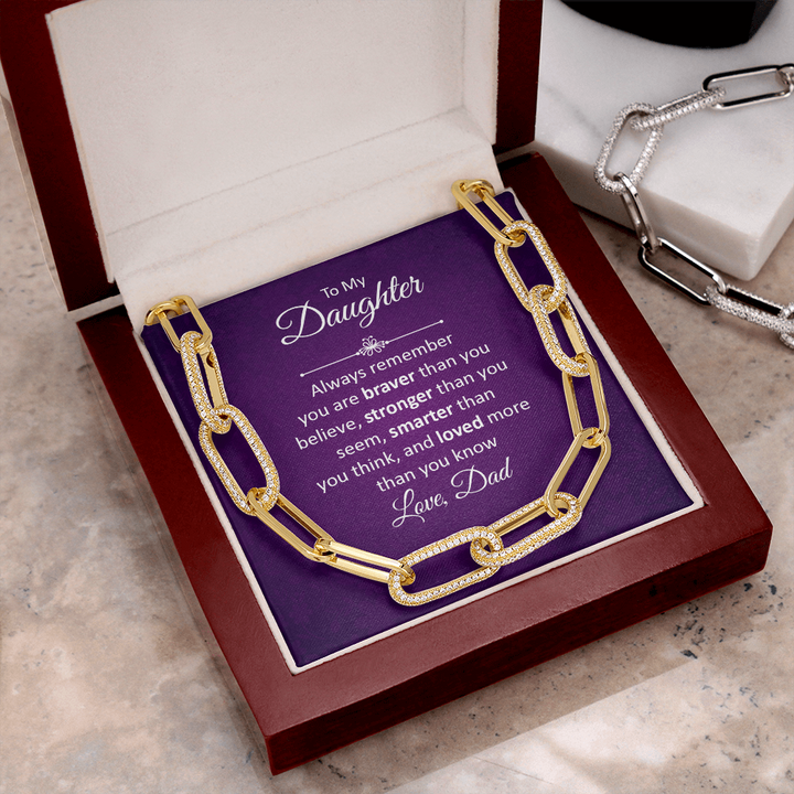 To My Daughter - Always remember Forever Linked Necklace