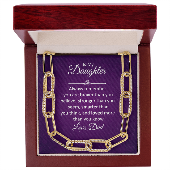 To My Daughter - Always remember Forever Linked Necklace