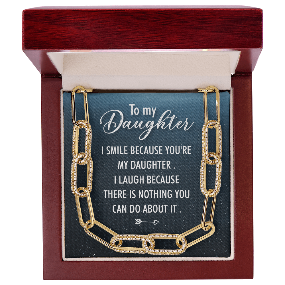 To my daughter-I SMILE Forever Linked Necklace