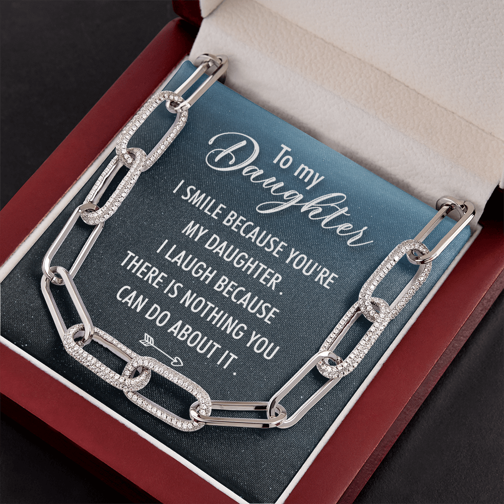 To my daughter-I SMILE Forever Linked Necklace