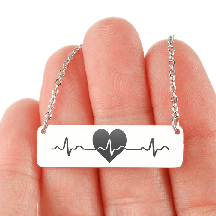 Horizontal Bar Necklace "Heart beat"