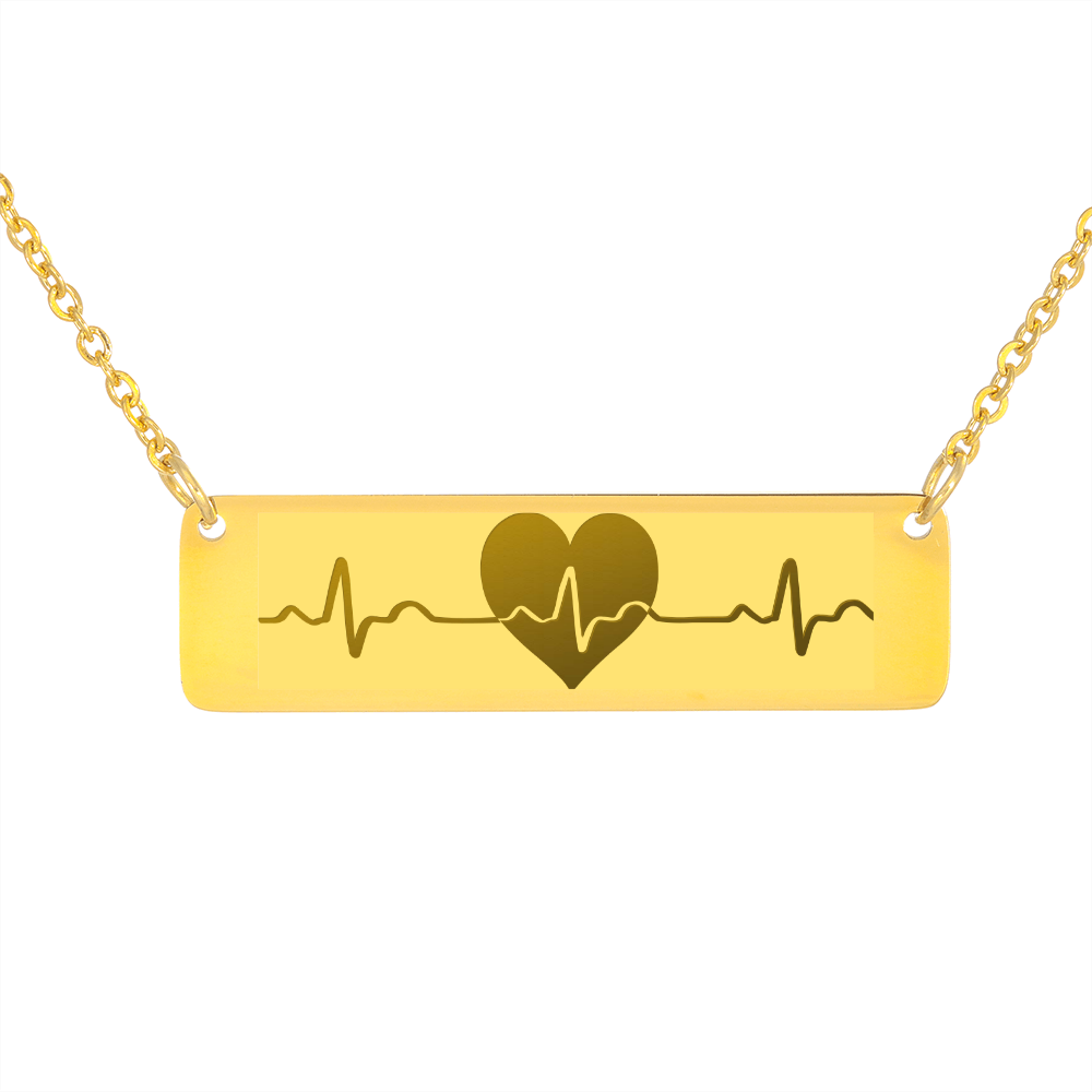 Horizontal Bar Necklace "Heart beat"