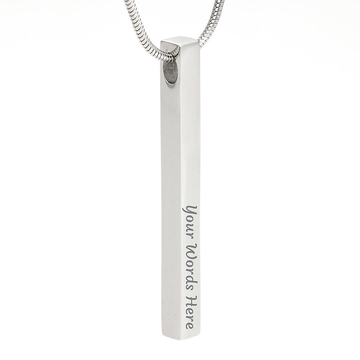 2 Sided Personalised Vertical Necklace Happy Birthday