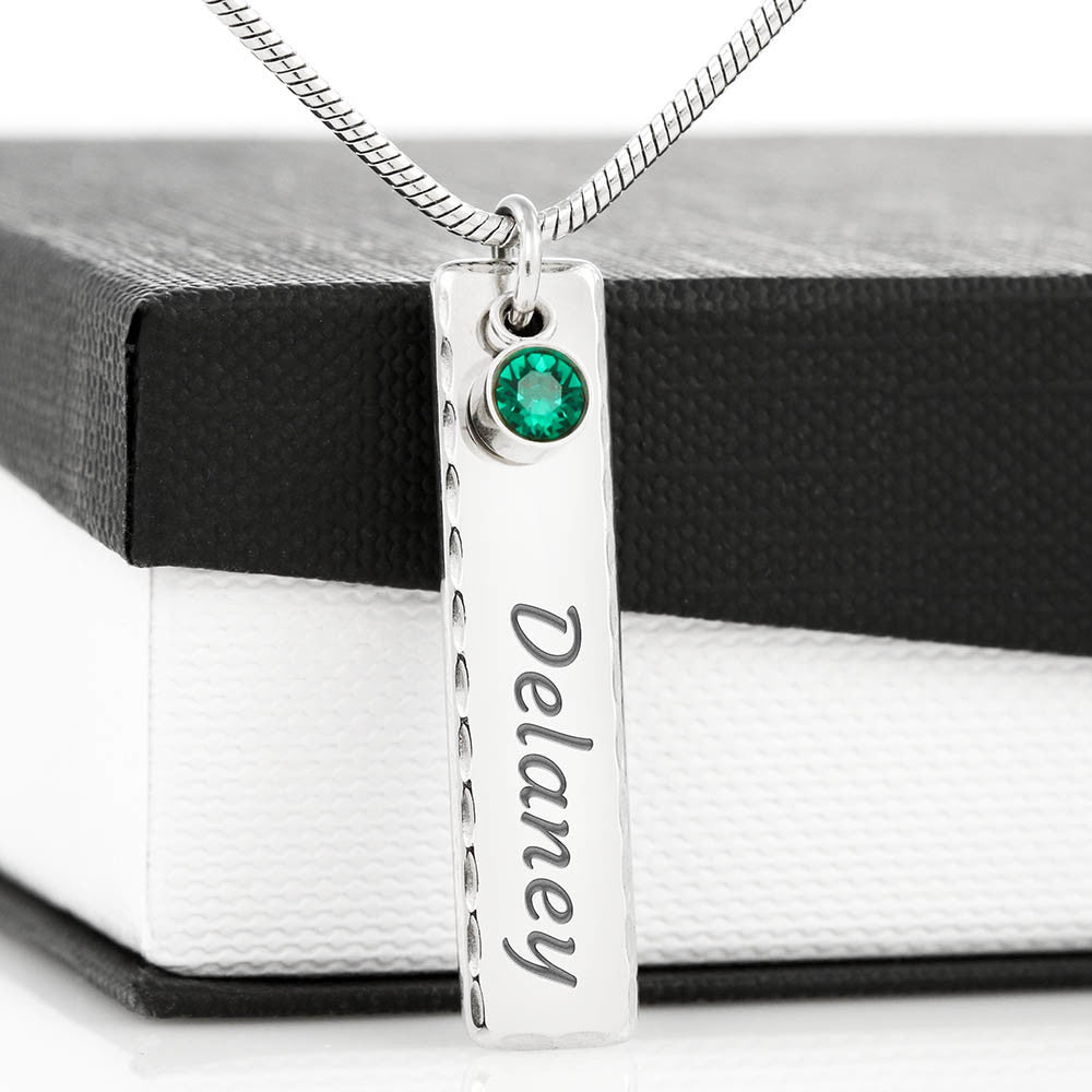 Engraved Birthstone Name Necklace for your Best Friend