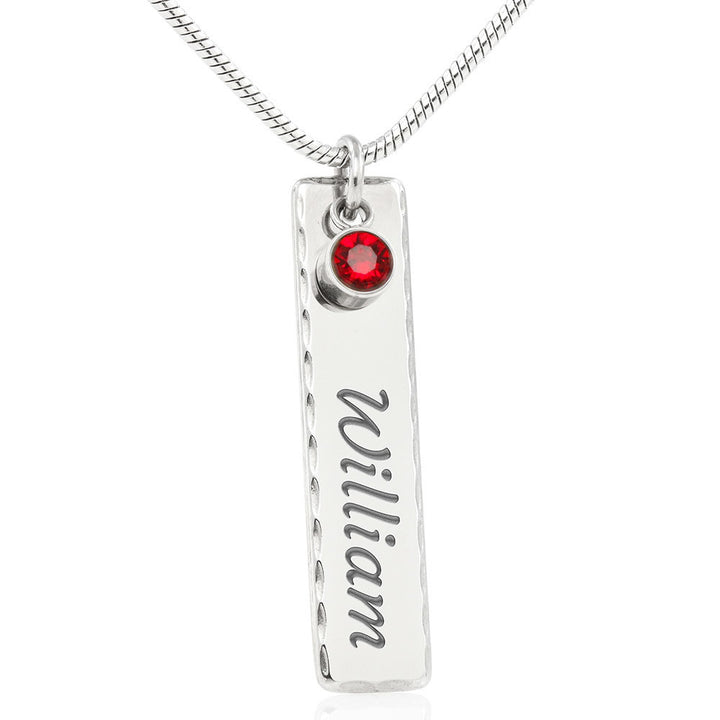 ENGRAVED BIRTHSTONE NAME NECKLACE FOR YOUR BESTIE