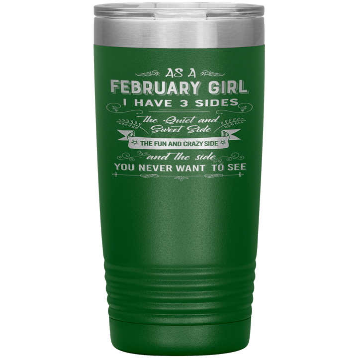 "February Girls 3 Sides"Tumbler.Buy For Family & Friends. Save Shipping. - LA Shirt Company