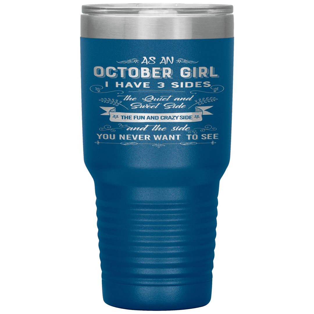 "October Girls 3 sides "Tumbler.Buy For Family & Friends. Save Shipping. - LA Shirt Company