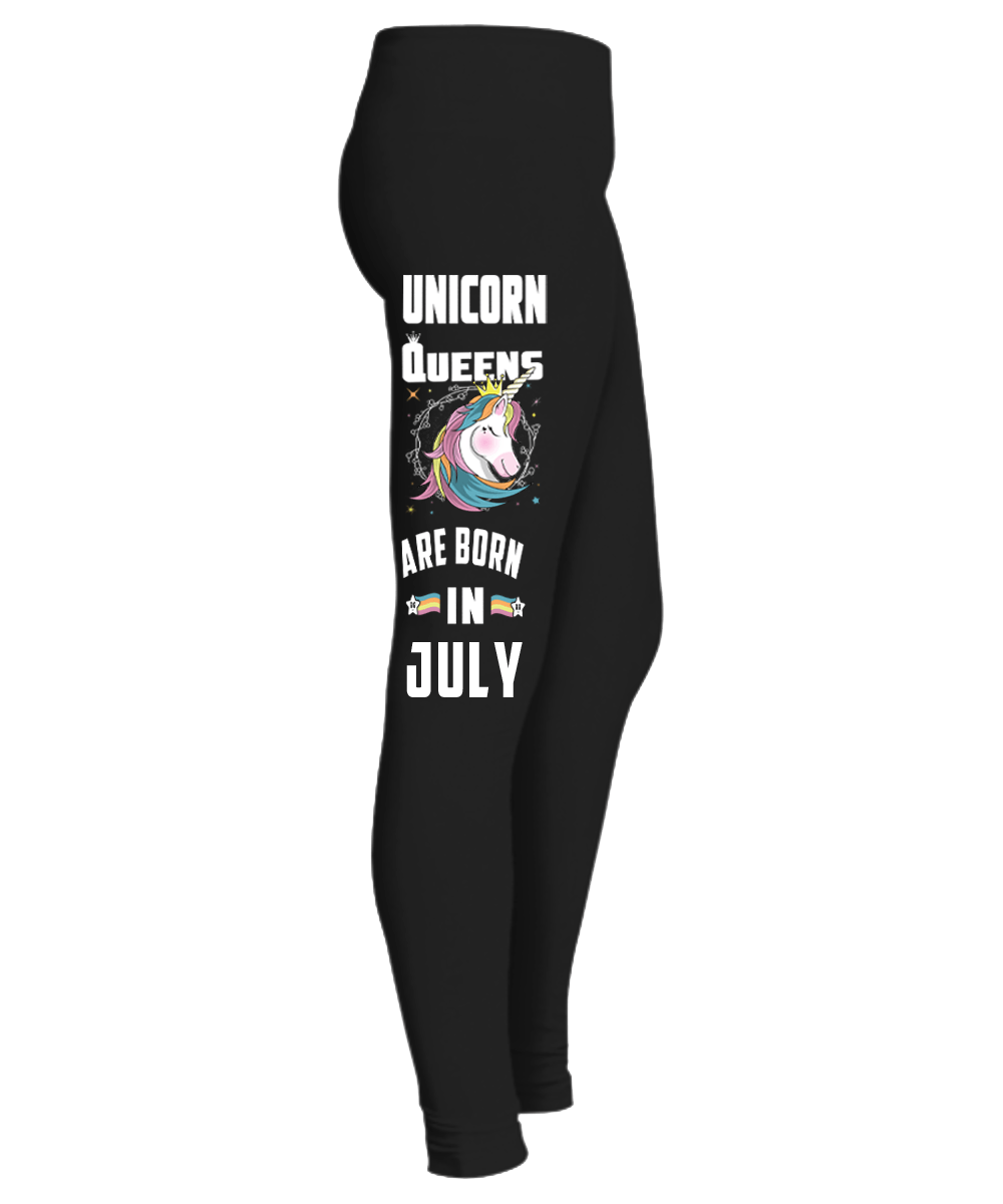 " Unicorn Queens Are Born In July  Girl....Birthday Legging"50% Off for B'day Girls. Flat Shipping. - LA Shirt Company