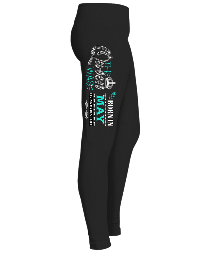 "This Queen Was Born In May " (50% Off) Flat Shipping. Woman Legging - LA Shirt Company