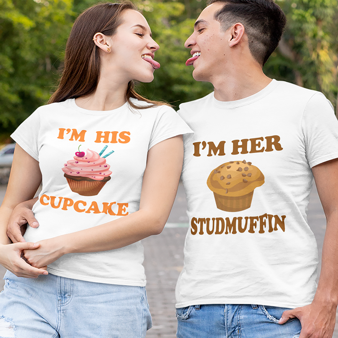 "STUDMUFFIN & CUPCAKE" Couple t-shirt