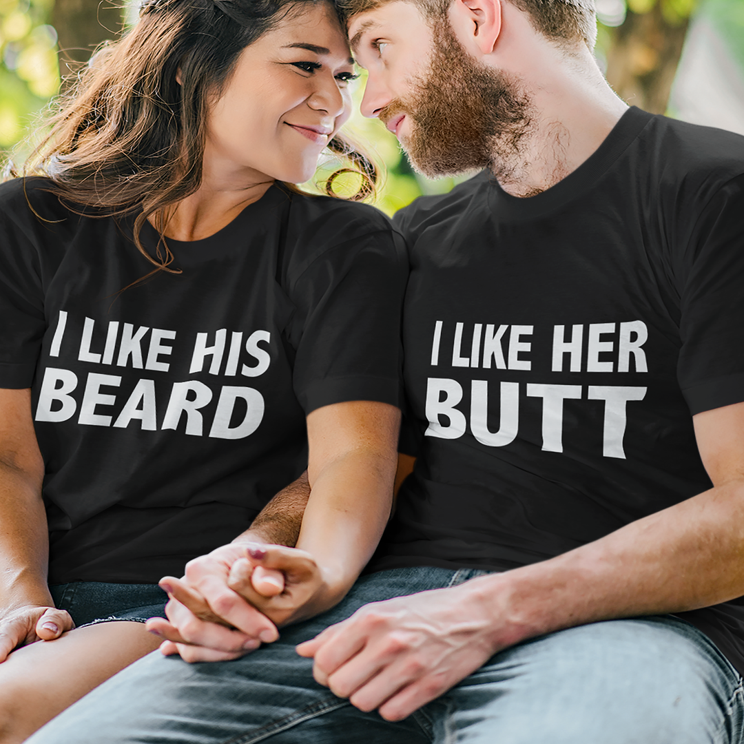 "BUTT & BEARD " Couple t-shirt